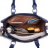 LT1650 - Miss Lulu Textured Leather Look Square Pocket Shoulder Handbag Navy LT1650 - Miss Lulu Textured Leather Look Square Pocket Shoulder Handbag Navy